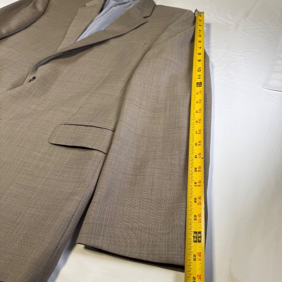 Tommy Hilfiger 100% Wool Men's 2 Piece Suit Beige Jacket 46R Pants 40X30 - Picture 13 of 15